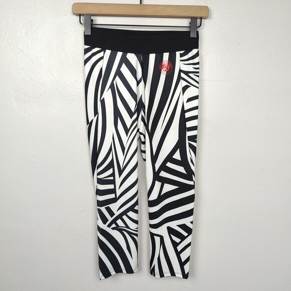 Adidas Roland Garros Y-3 Leggings Womens Small‎ Zebra Print Yoji Yamamoto Tennis - Picture 1 of 8